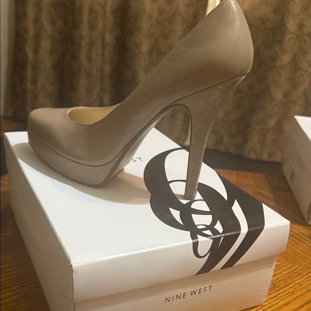 Nine West Beige Platform Heels